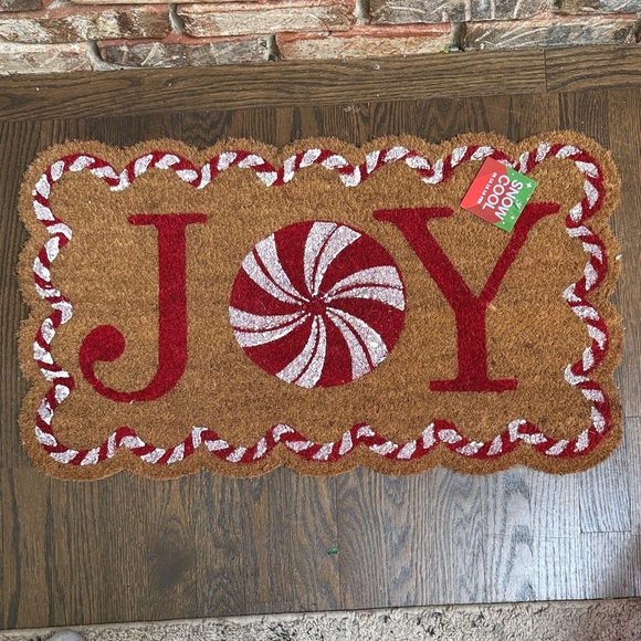 Target Other - Festive 'Joy' Doormat with Candy Cane Design NEW